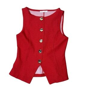 Zara Red Vest with Gold Buttons